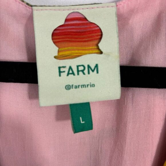 Farm Rio Pink Cocoa Forest Mini Dress Tropical Boho Size L - Picture 11 of 13